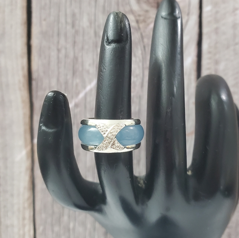 Sterling Silver 925 Interchangeable Jade Ring. - image 3